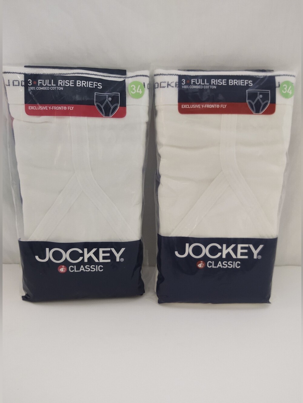 Vtg Jockey 2 Packs Set Of 3 Full Rise Brief 34 NEW